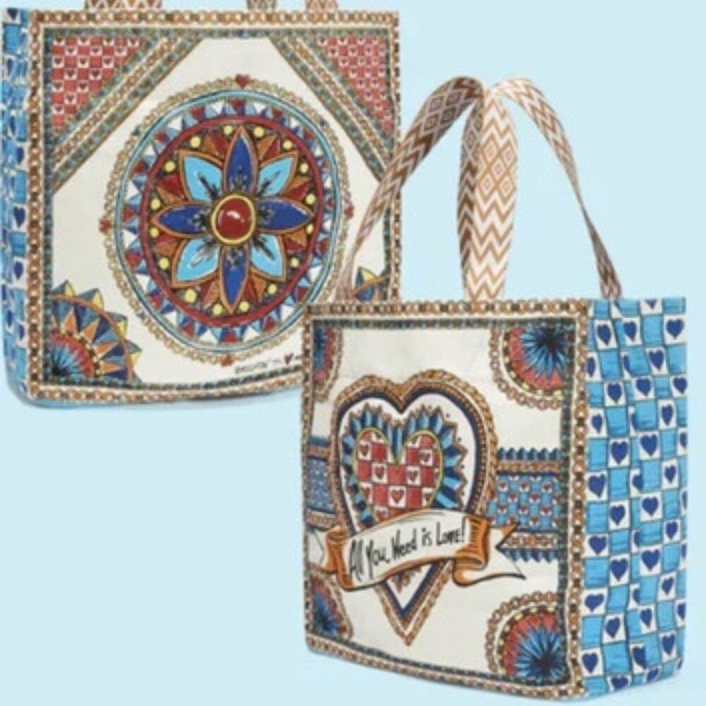 Brighton NWT Limited Edition Believe In Love Heart Canvas Tote Bag Retail $150